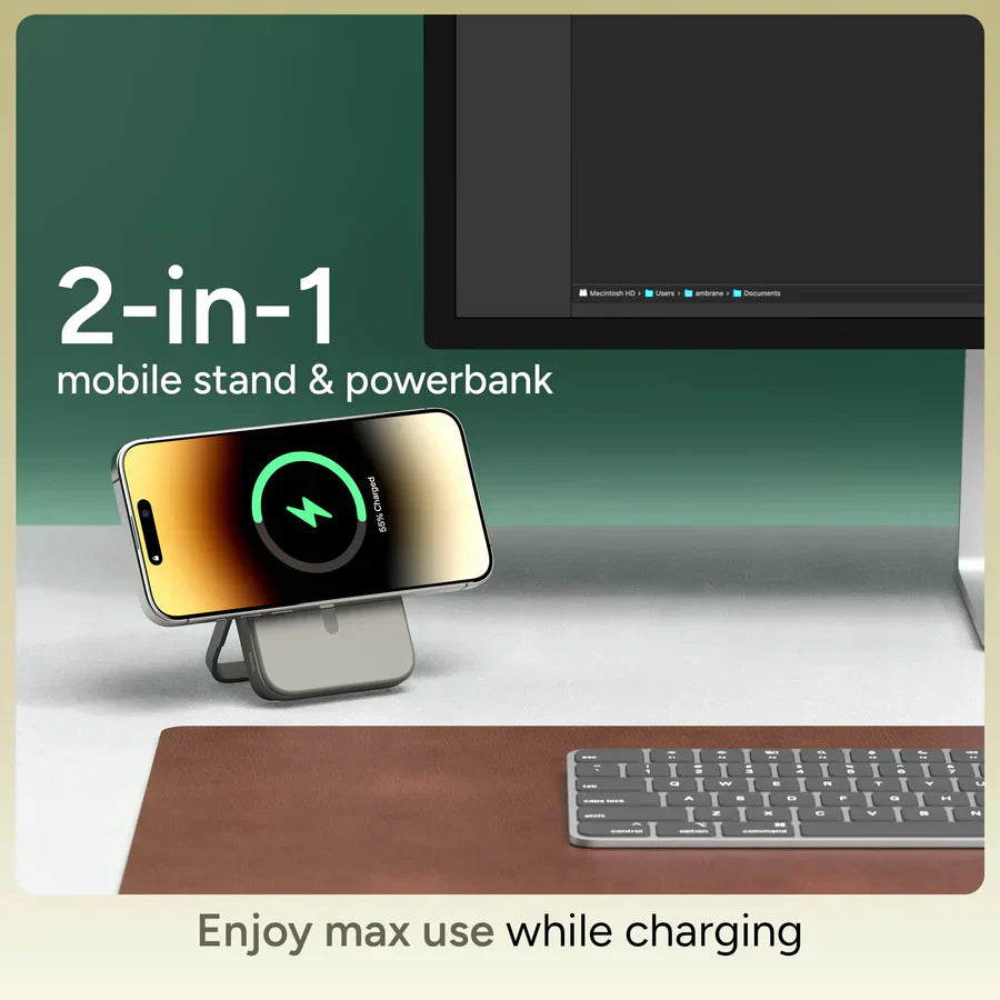 Ambrane AeroSync PB21 10000mAh Magnetic Wireless Power Bank - Rivantrends accessories