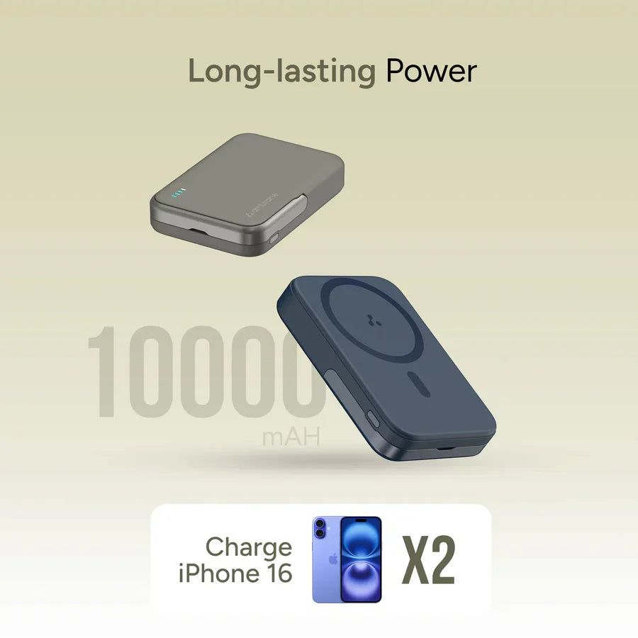 Ambrane AeroSync PB21 10000mAh Magnetic Wireless Power Bank - Rivantrends accessories