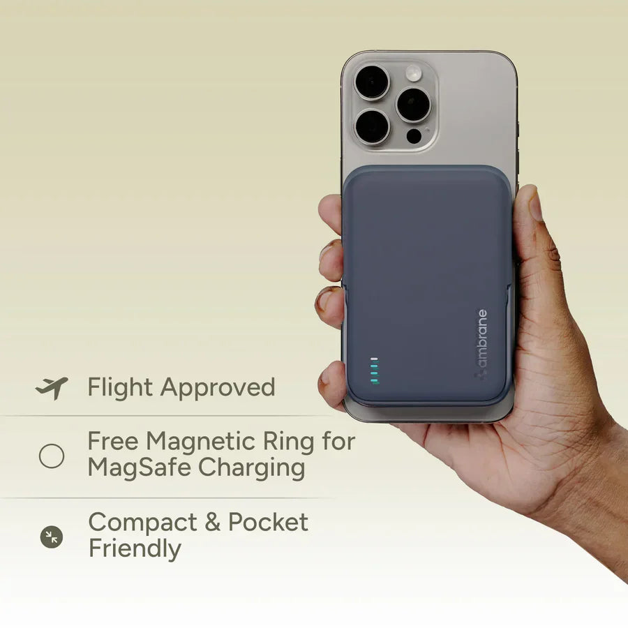 Ambrane AeroSync PB21 10000mAh Magnetic Wireless Power Bank - Rivantrends accessories